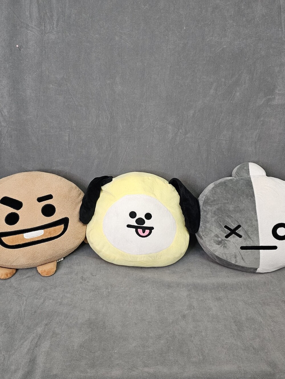 BT21 Plush Face Pillows 12"  BTS Rare Chimmy, Van, Shooky *Clean* Lot PL1-2